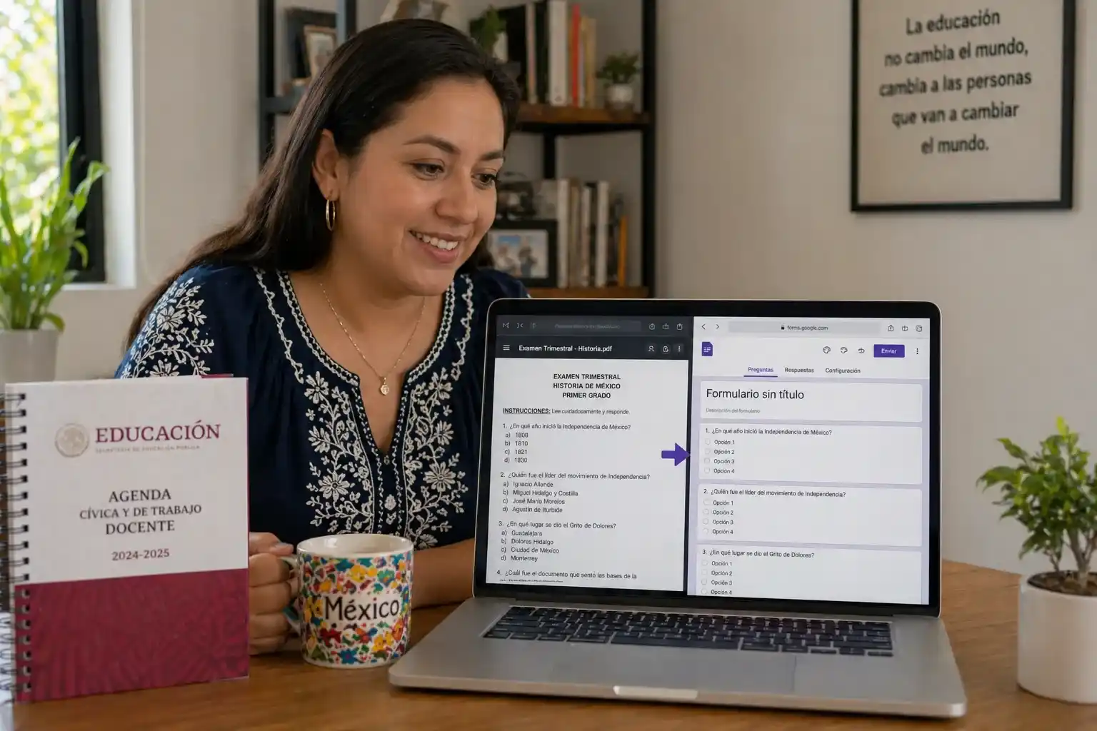 Una maestra de primaria en México utiliza inteligencia artificial para convertir sus antiguos exámenes en PDF a formularios de Google Forms automáticos, optimizando su tiempo de evaluación formativa en 2026.